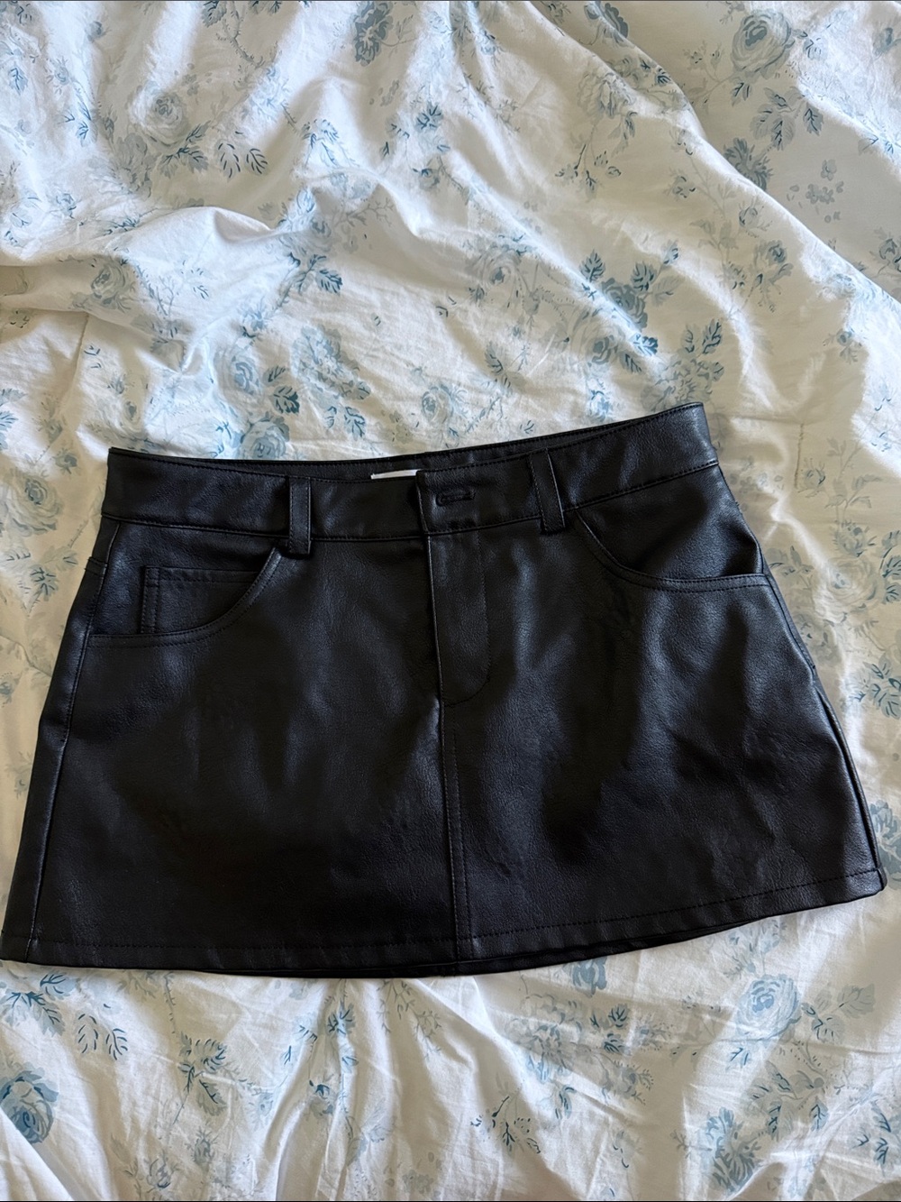 Black Faux Leather Mini Skirt - garage